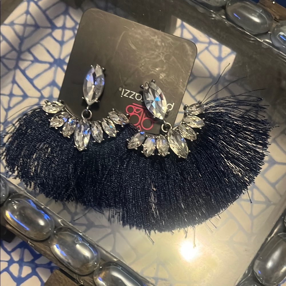 Paparazzi Blue and Silver Statement Earrings